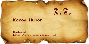 Korom Hunor névjegykártya